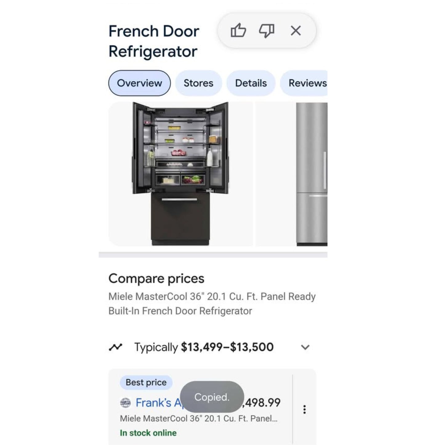 Miele Master Cool 36" Panel-Ready Built-In French Door Refrigerator, 20.1 Cu Ft