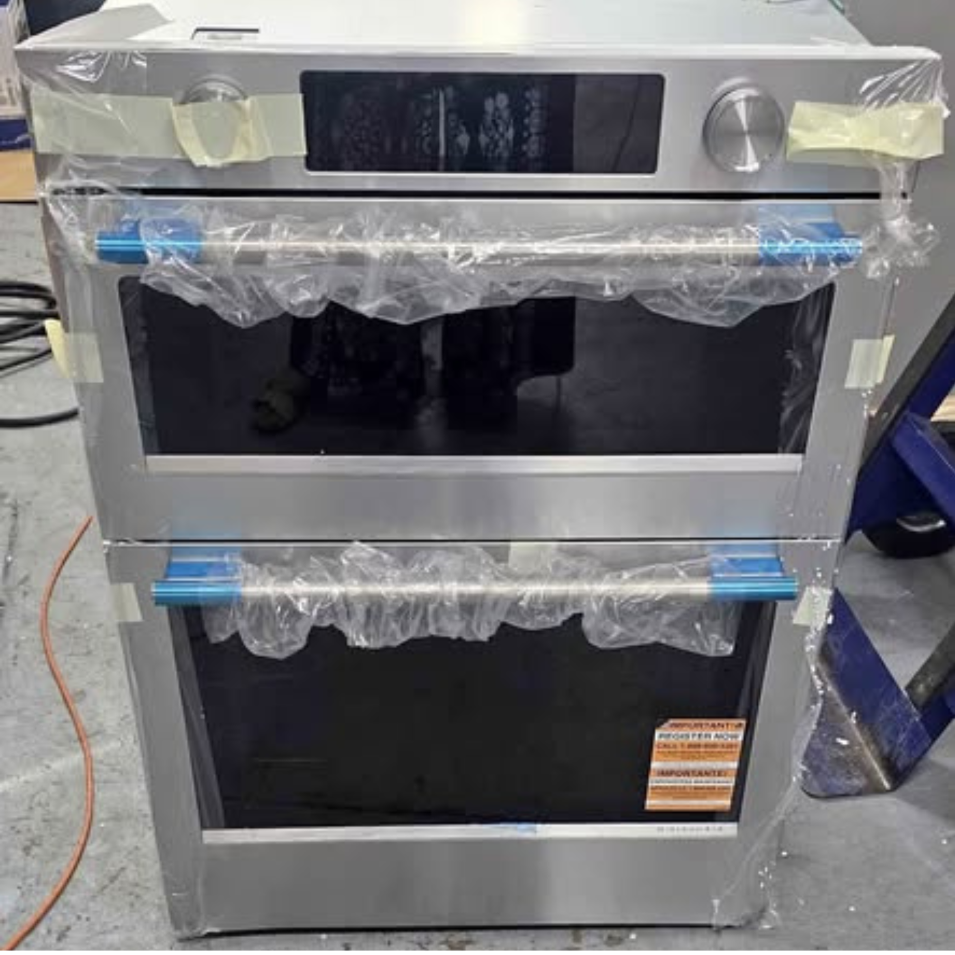 KitchenAid KOEC730 wall oven model label and packaging